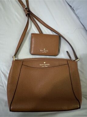 Kate spade brown crossbody with matching wallet
